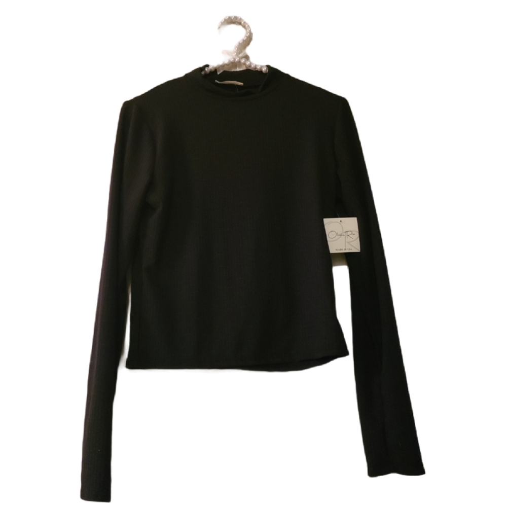 Olivia Rae, turtleneck top, black